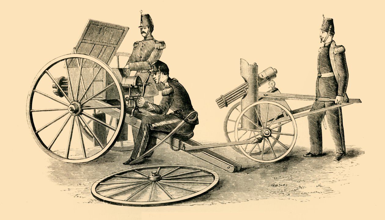 "Ranskalainen Mitrailleuse in Action", s. 1872. tekijältä Unbekannt