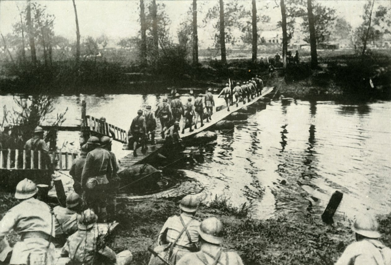 Ranskan joukot ylittävät joen, 1919. tekijältä Unbekannt