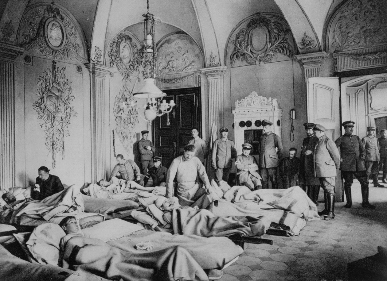 Ranskalaiset ja saksalaiset haavoittuivat linnassa Ranskassa, ensimmäinen maailmansota, 1915 tekijältä Unbekannt