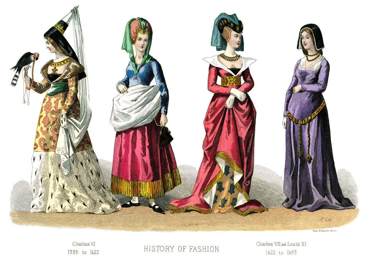 Ranskalainen puku: Kaarle VI, Kaarle VII, Ludvig XI, 1882 tekijältä Unbekannt
