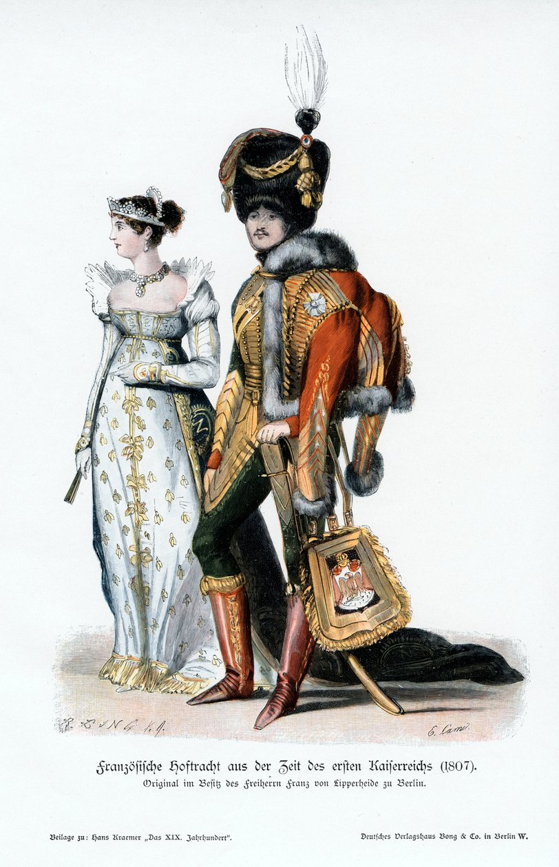 Ensimmäisen imperiumin ajan ranskalainen hovipuku 1807 tekijältä Unbekannt