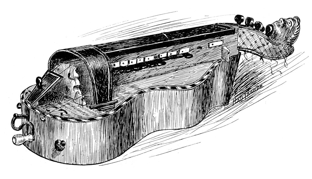 Ranskalainen hurdy-gurdy tai vielle, c1750, 1901 tekijältä Unbekannt