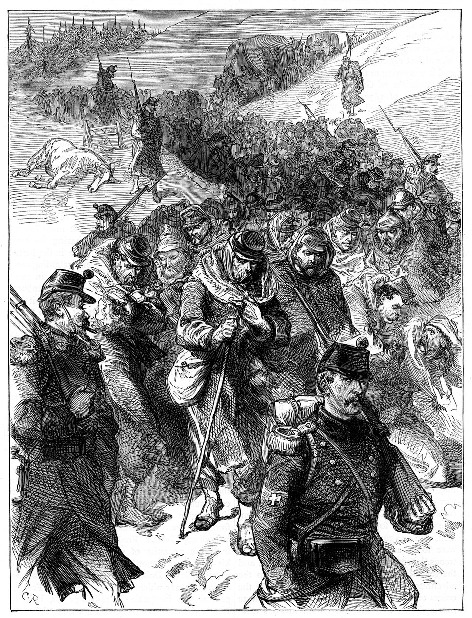 Ranskan vetäytyminen Sveitsiin, 30.1.-1.2.1871 c1880 tekijältä Unbekannt