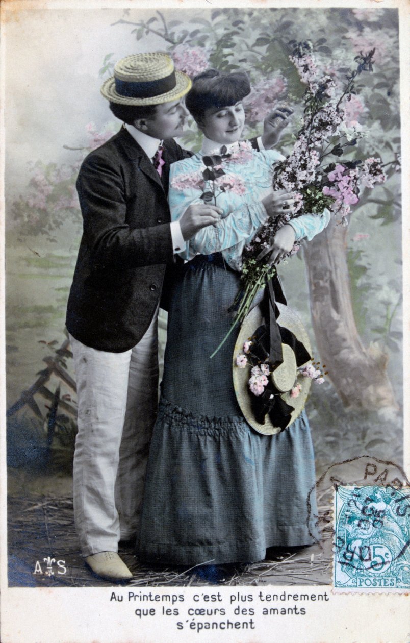 Ranskalainen romanttinen postikortti, c1900 tekijältä Unbekannt