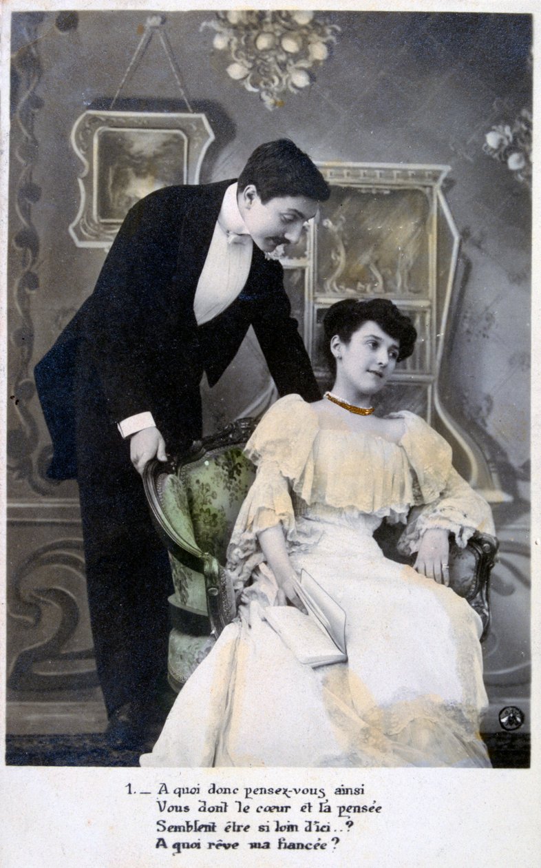Ranskalainen romanttinen postikortti, c1900 tekijältä Unbekannt