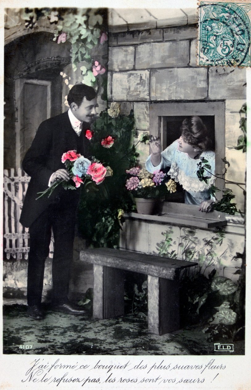 Ranskalainen romanttinen postikortti, c1900 tekijältä Unbekannt