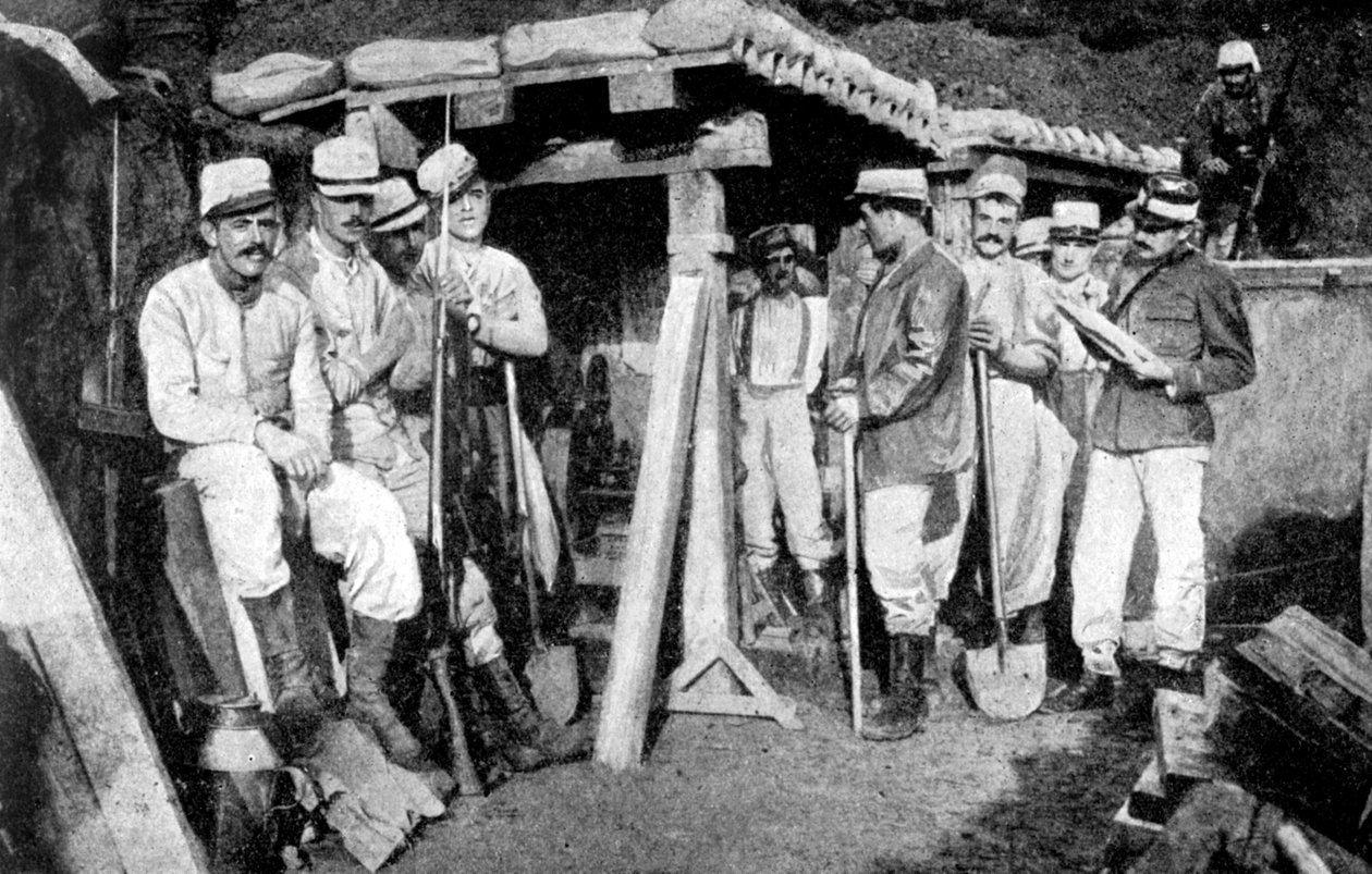 Ranskalaiset sapöörit miinoja laskemassa, Ranska, ensimmäinen maailmansota, 1914 tekijältä Unbekannt