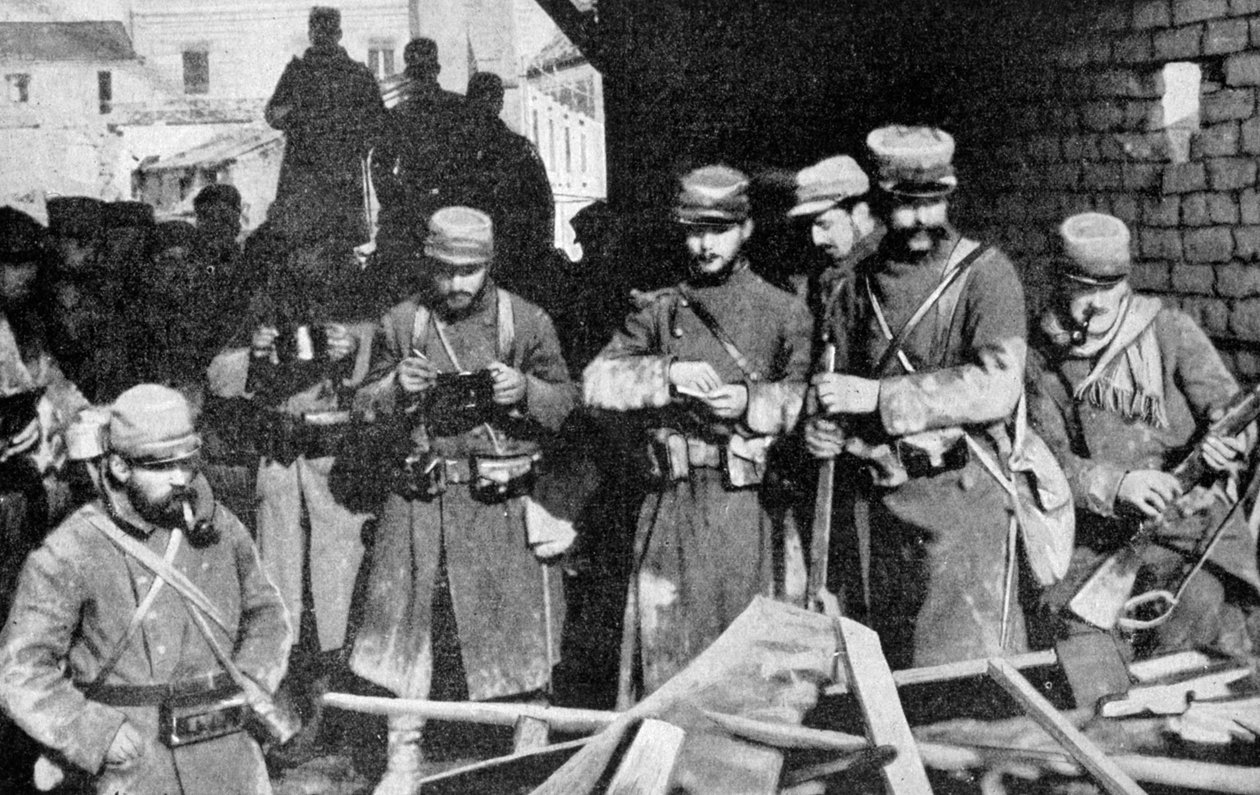 Ranskalaiset sotilaat levossa Champagnessa, Ranskassa, ensimmäinen maailmansota, 1915 tekijältä Unbekannt