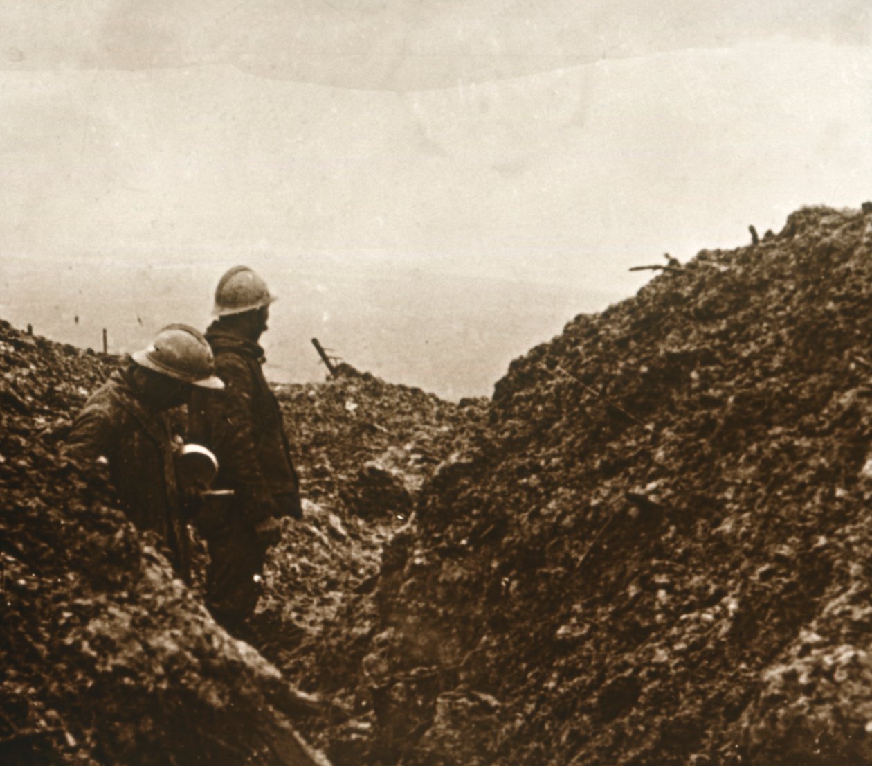 Ranskalaiset sotilaat juoksuhaudoissa, c1914-c1918 tekijältä Unbekannt