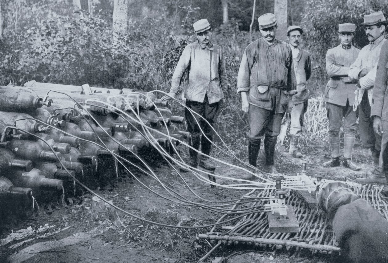 Ranskalaiset sotilaat kaasupulloilla, ensimmäinen maailmansota, 1915 tekijältä Unbekannt