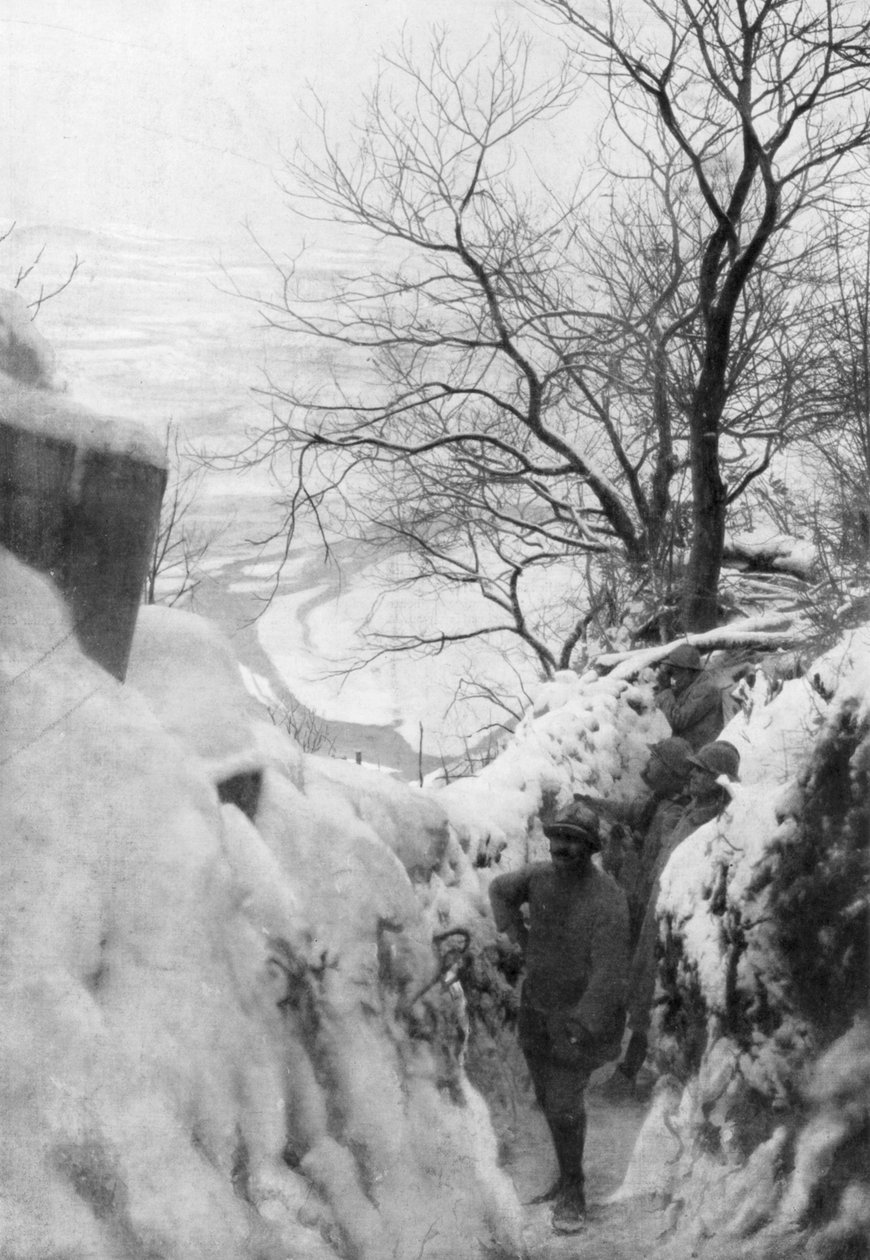 Ranskalaiset juoksuhaudot Piave-joella, Italian rintama, joulukuu 1917 tekijältä Unbekannt