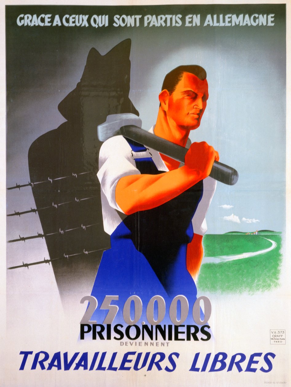 Ranskalaiset työntekijät Saksalle -juliste, 1943 tekijältä Unbekannt
