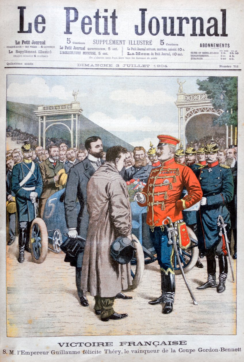 Ranskalainen Leon Thery, Gordon Bennett Cupin voittaja autourheilussa, 1904 tekijältä Unbekannt