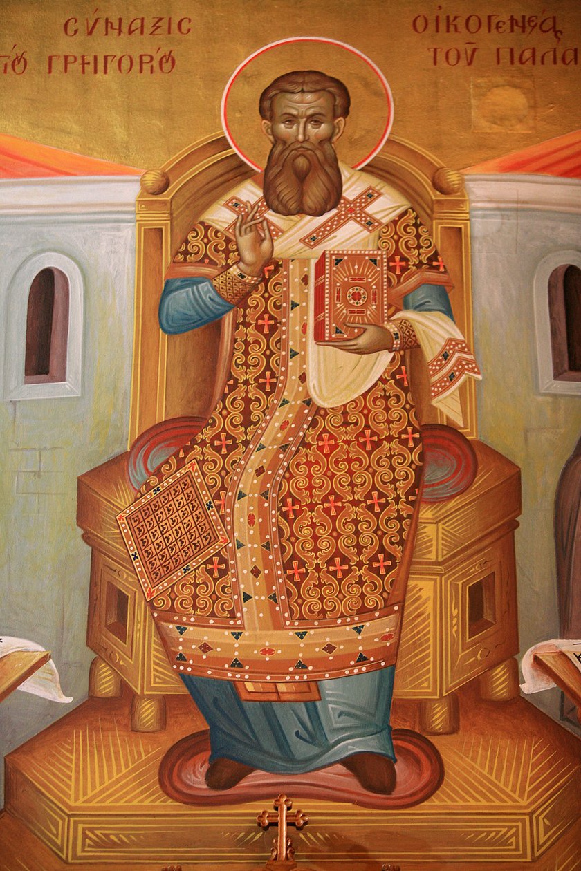 Fresko Saint Gregory Palamas Kreikan ortodoksisessa kirkossa Thessalonique Grece tekijältä Unbekannt