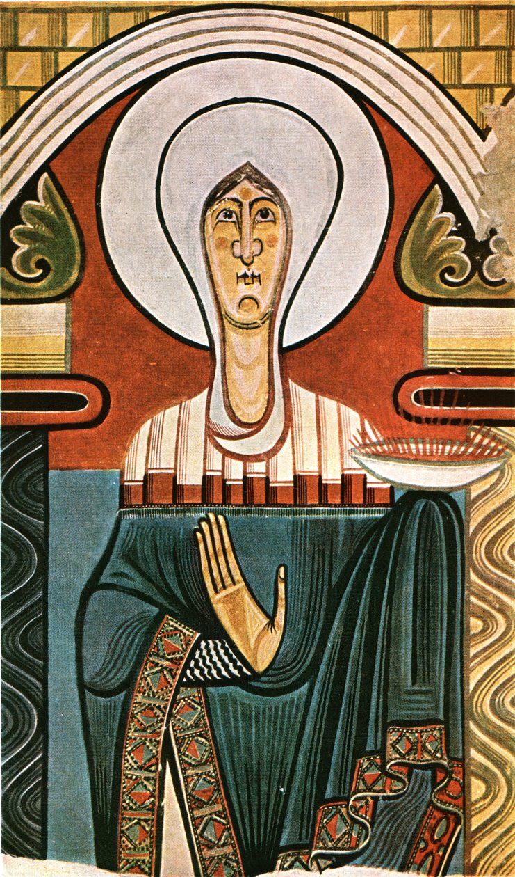Fresko Sant Climent de Tahüllin kirkossa Kataloniassa Espanjassa, 1928. tekijältä Unbekannt