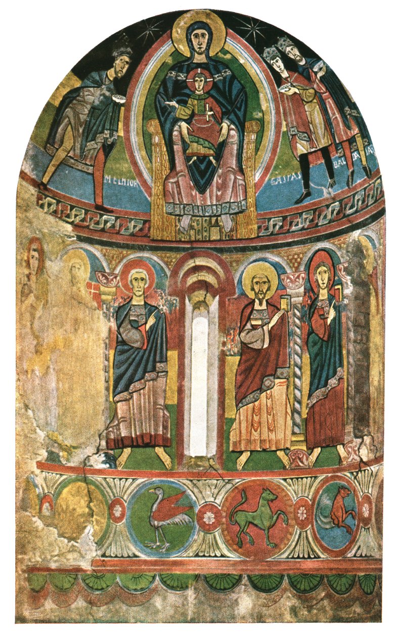 Fresko Santa Maria de Taüllin kirkossa Kataloniassa Espanjassa, 1928. tekijältä Unbekannt