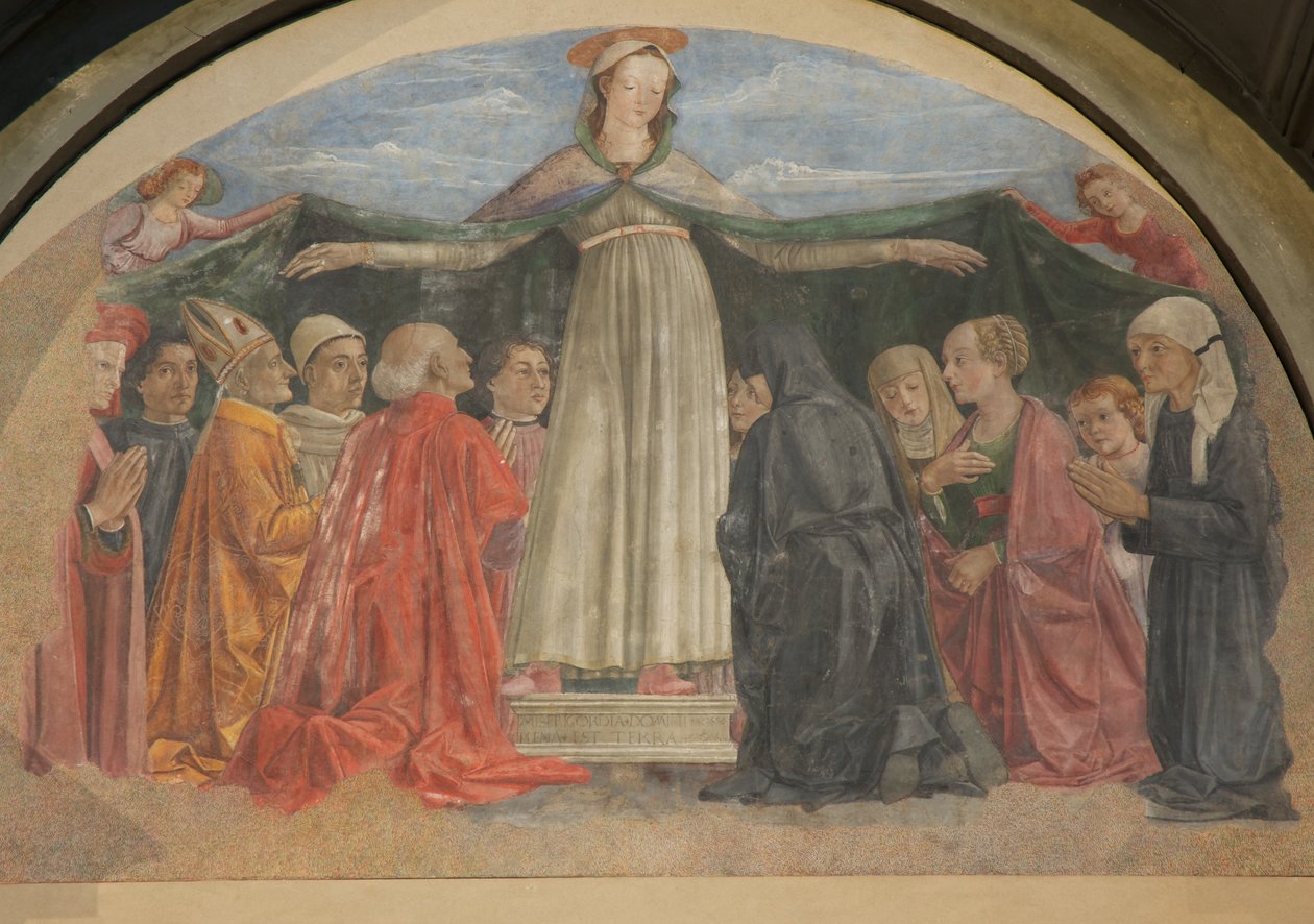 Fresko Madonna della Misericordia, Vespucci Chapel, Ognissanti, Firenze, Italia (kuva) tekijältä Unbekannt