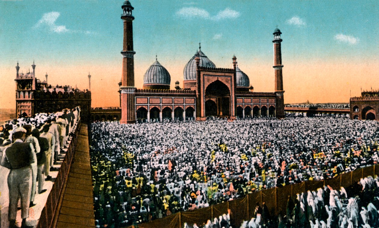 Perjantairukoukset, Jama Masjid, Delhi, Intia, 1900-luvun alku tekijältä Unbekannt