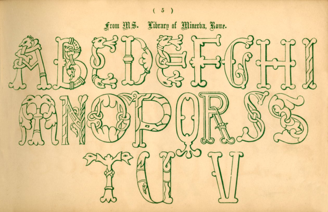 MS:stä. Minervan kirjasto, Rooma, 1862. tekijältä Unbekannt