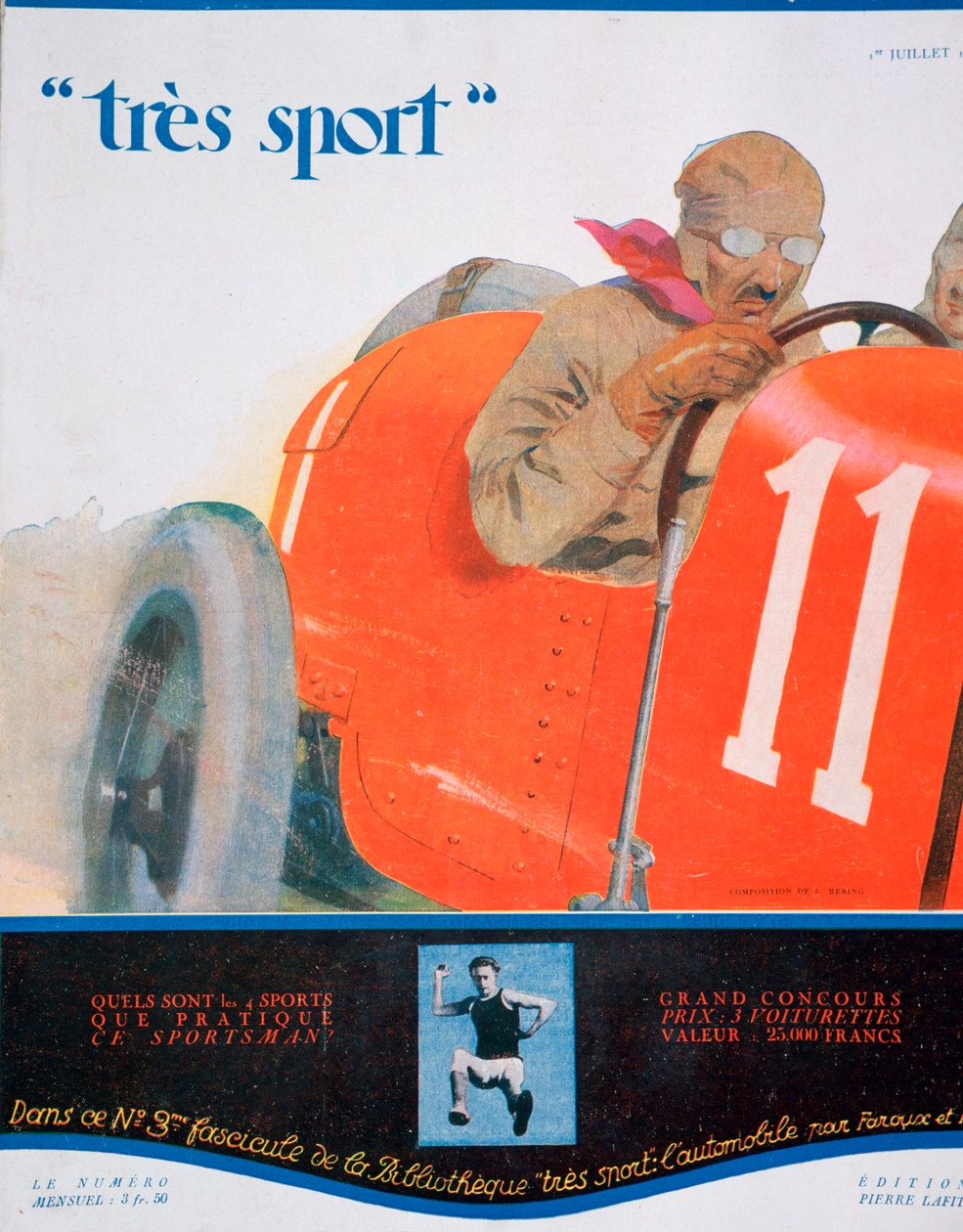 Etukannen kuvitus Tres Sport -lehdestä, heinäkuu 1922 tekijältä Unbekannt