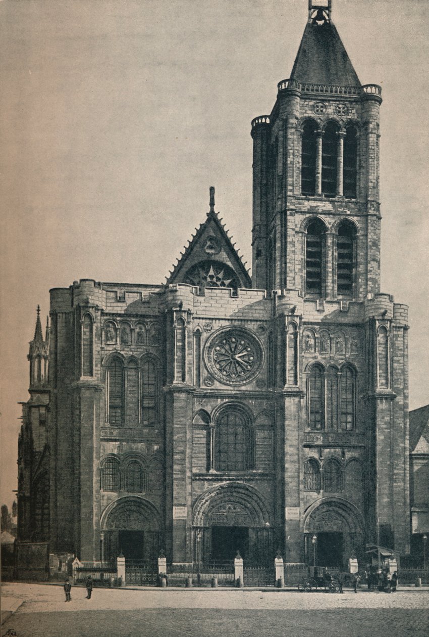 Saint Denisin luostarikirkon edessä, Ranskan kuninkaiden hautapaikka, c1906, 1907 tekijältä Unbekannt