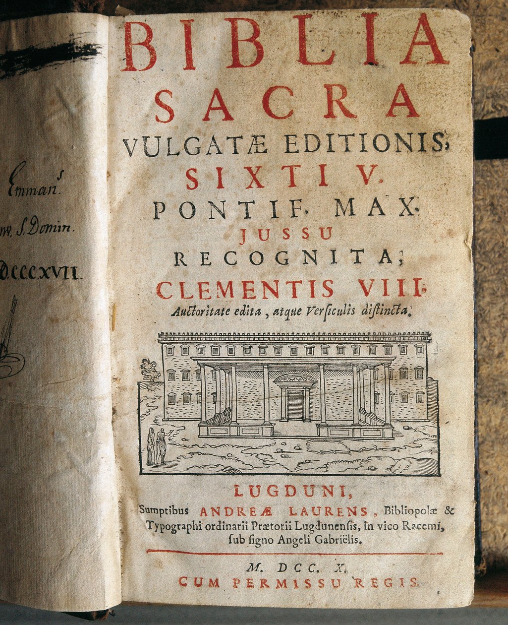 Sixtus V:n (1520-1590) pyhän Raamatun etulevy tekijältä Unbekannt