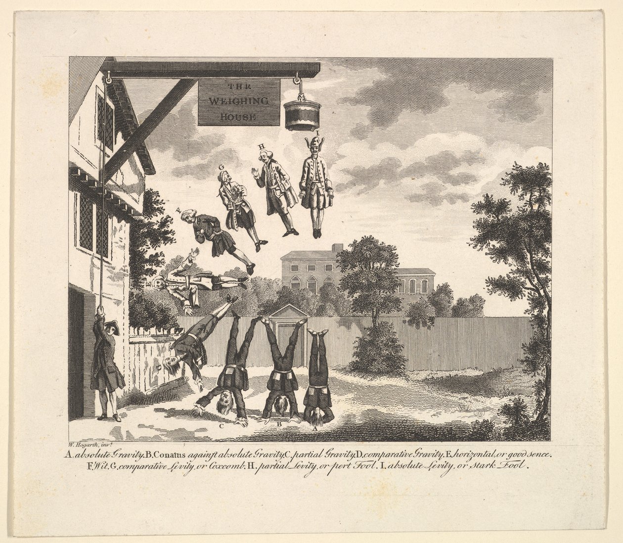 Etukappale Clubben fysiognomiaan tai punnitustaloon, 1800-luku. tekijältä Unbekannt