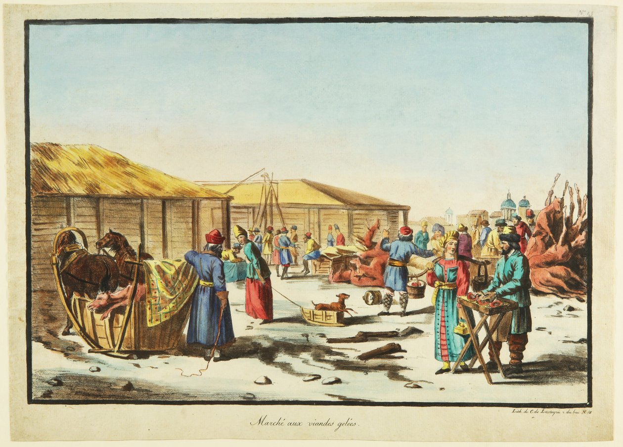Frozen Meats Market, noin 1814 tekijältä Unbekannt