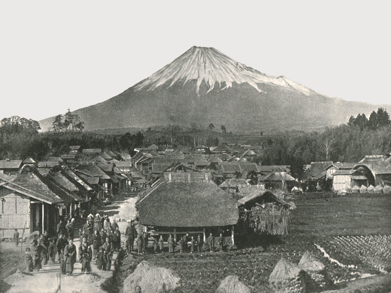 Fujiyama, pyhä vuori, Jedzumin kylästä Japanista, 1895. tekijältä Unbekannt