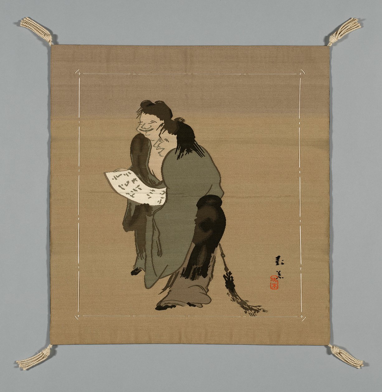 Fukusa Gift Cover, Japani, myöhäinen Edo-kausi 1789-1868 Meiji-kausi 1868-1912, 1800-luku. tekijältä Unbekannt