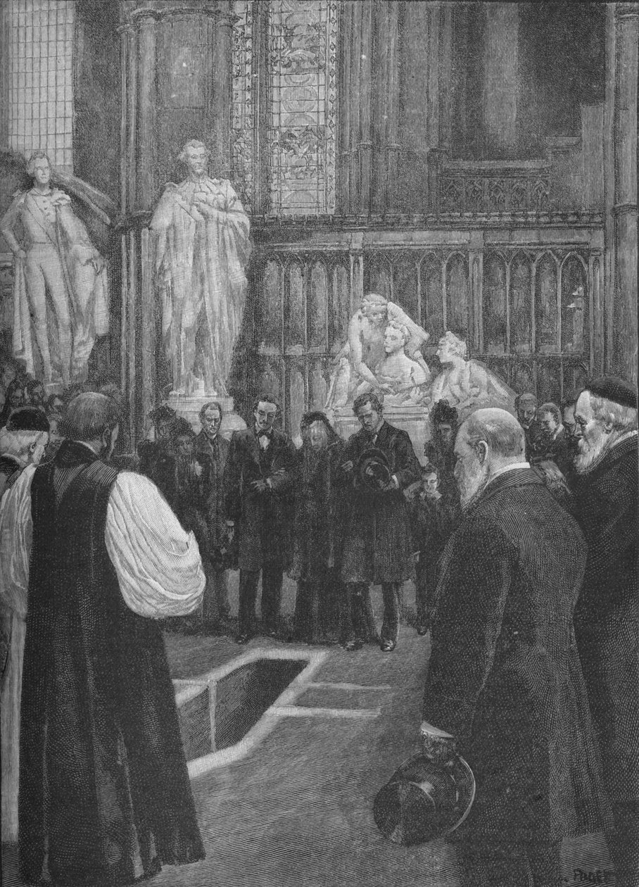William Ewart Gladstonen hautajaiset Westminster Abbeyssa, Lontoossa, 1898 1906 tekijältä Unbekannt