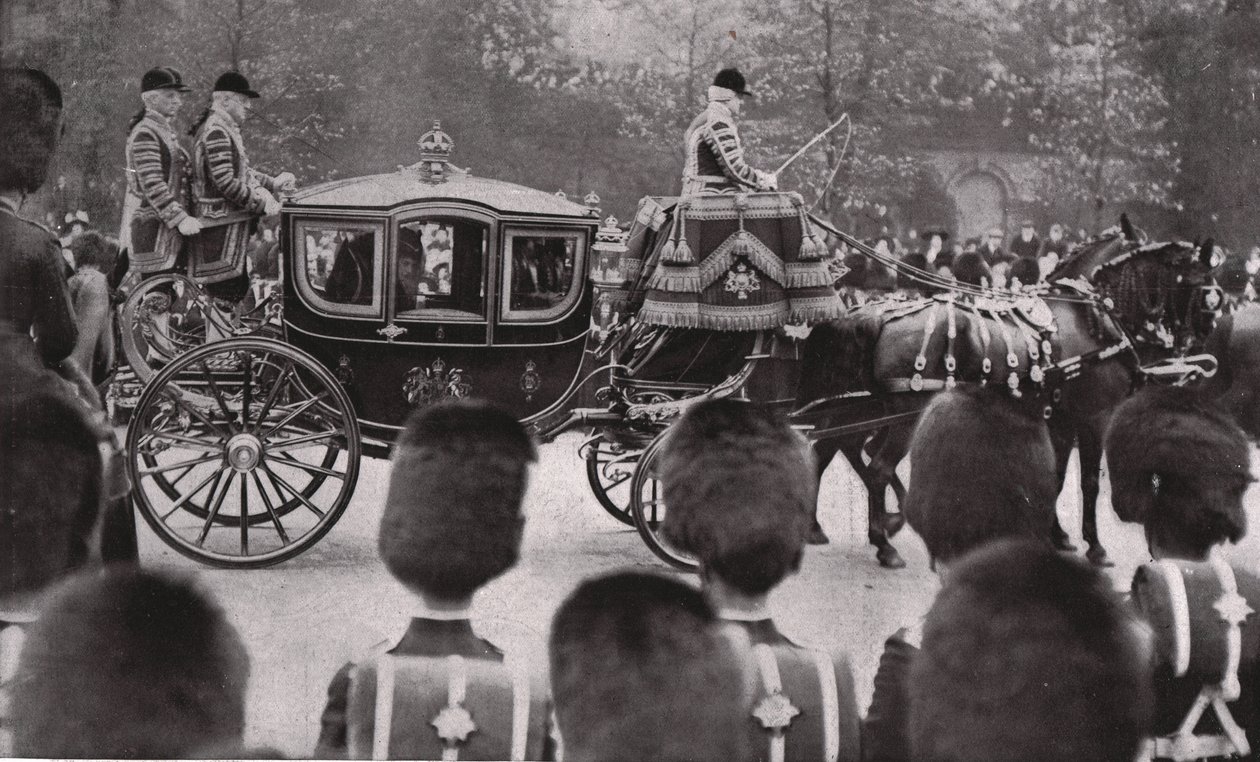 Kuningas Edward VII:n hautajaiskulkue Lontoossa 20. toukokuuta 1910. tekijältä Unbekannt