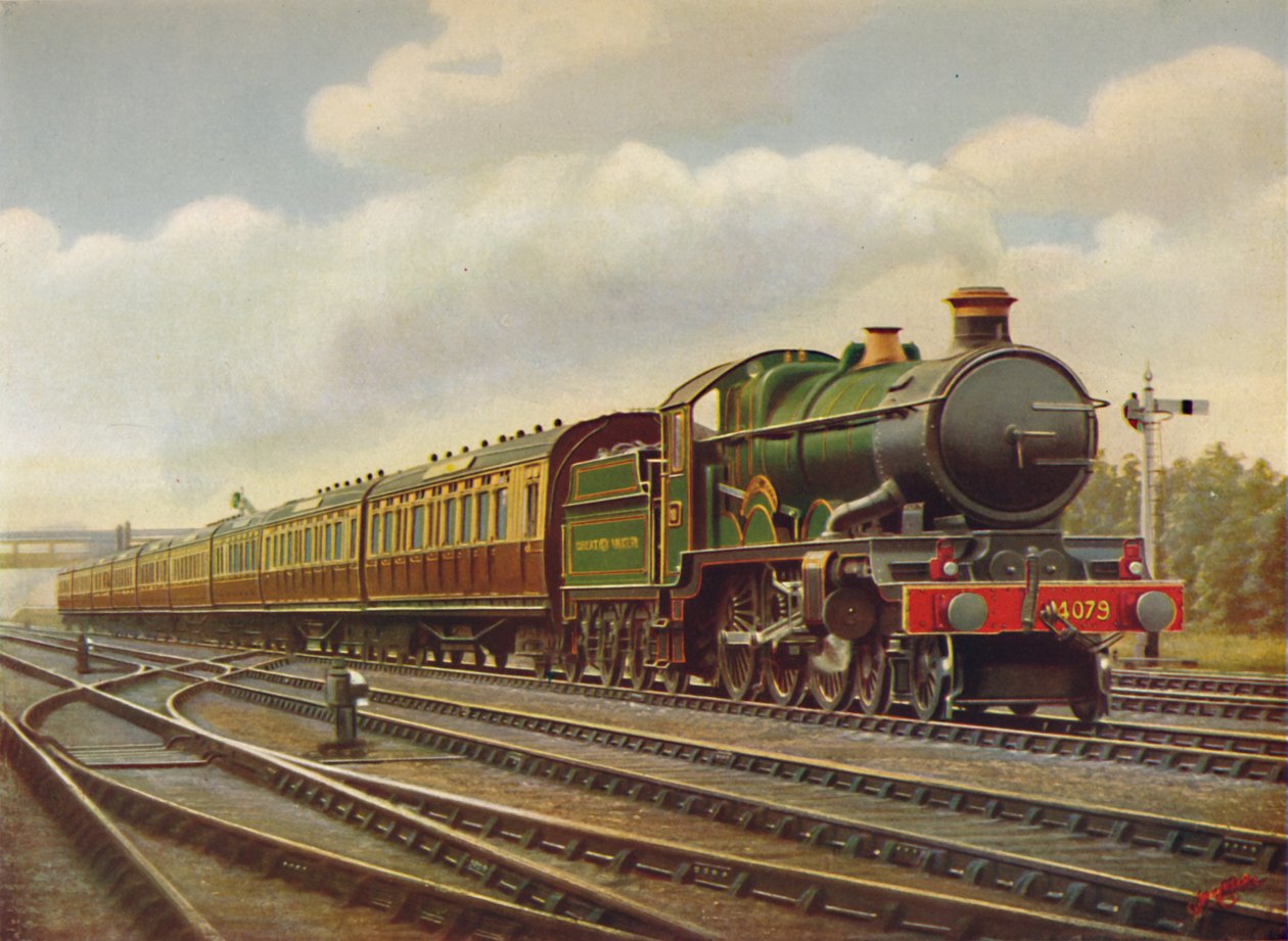 G.W.R. Cornish Riviera Limited Express täydellä nopeudella, - Engine Pendennis Castle, 1926 tekijältä Unbekannt