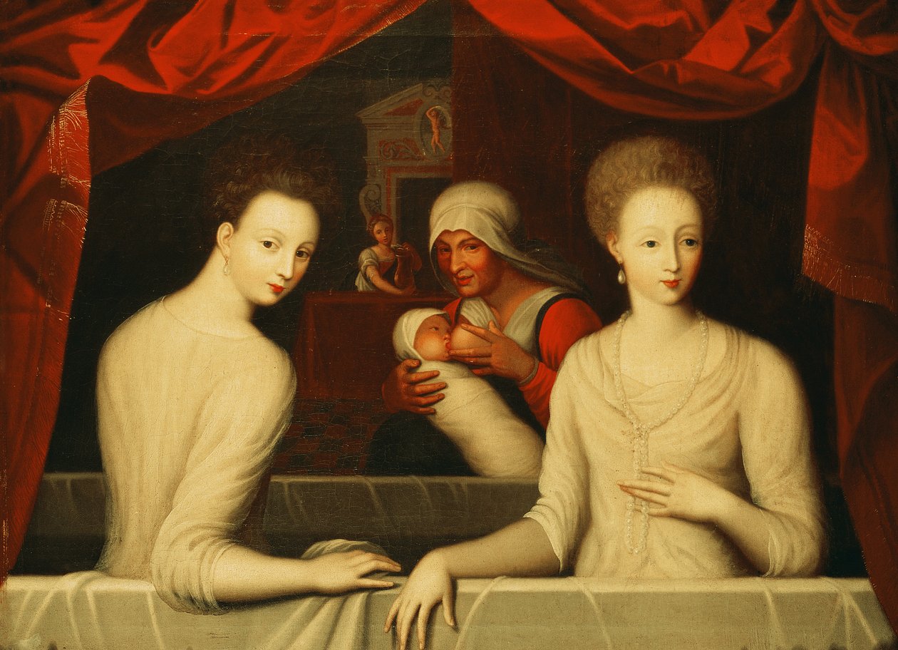 Gabrielle dEstrées ja yksi hänen sisaruksistaan, herttuatar de Villars, 1500-luvun loppu tekijältä Unbekannt