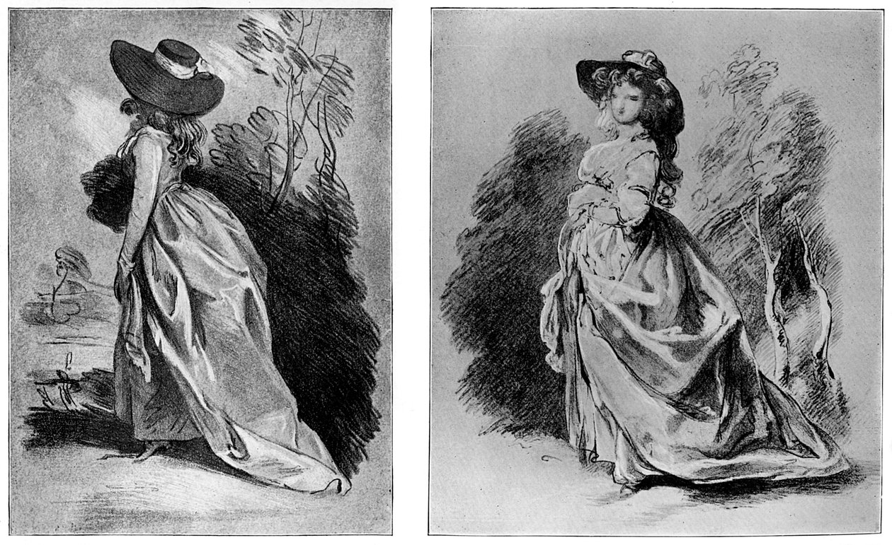 Gainsboroughs opiskelee kuuluisaa muotokuvaansa Devonshiren herttuattaresta, c1787 1901 tekijältä Unbekannt