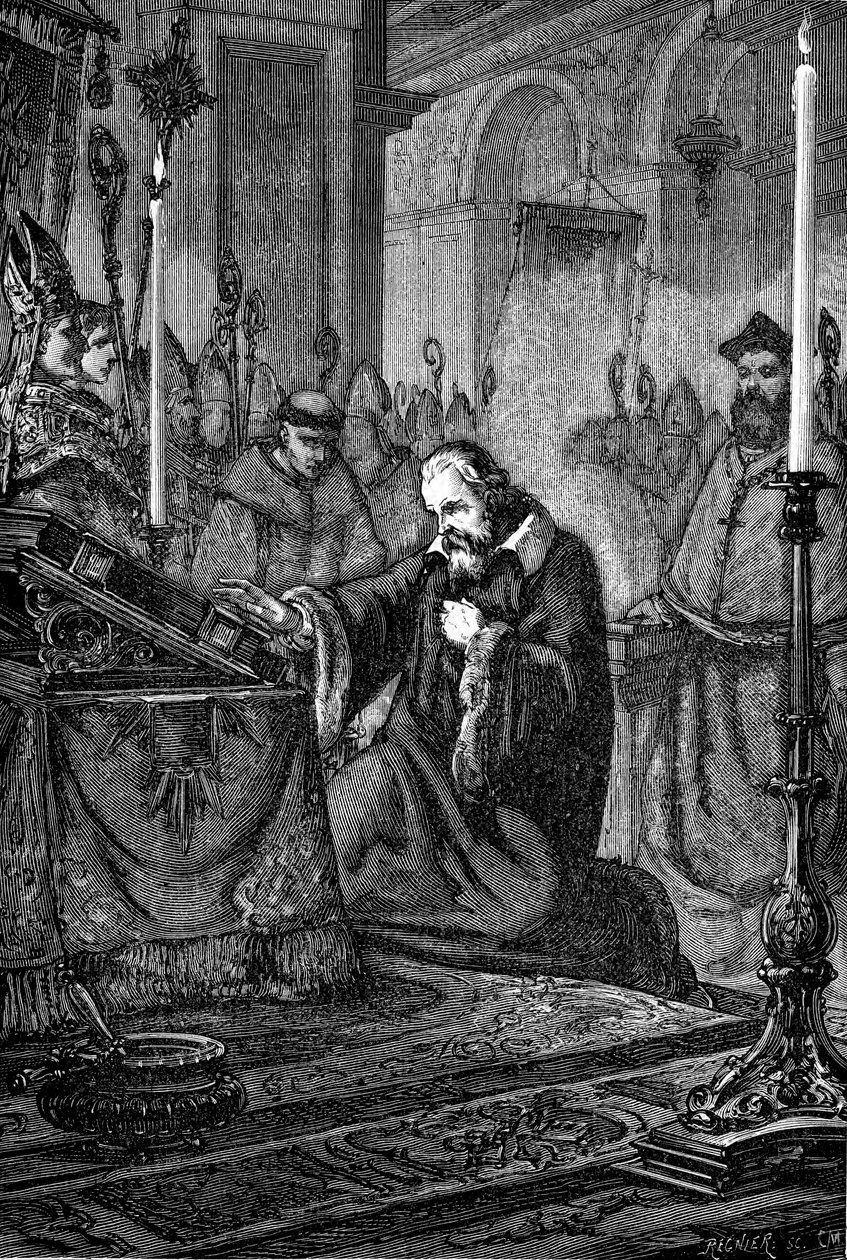 Galileo Galilei, italialainen tähtitieteilijä ja matemaatikko, hylkäävä, 1633 1880 tekijältä Unbekannt