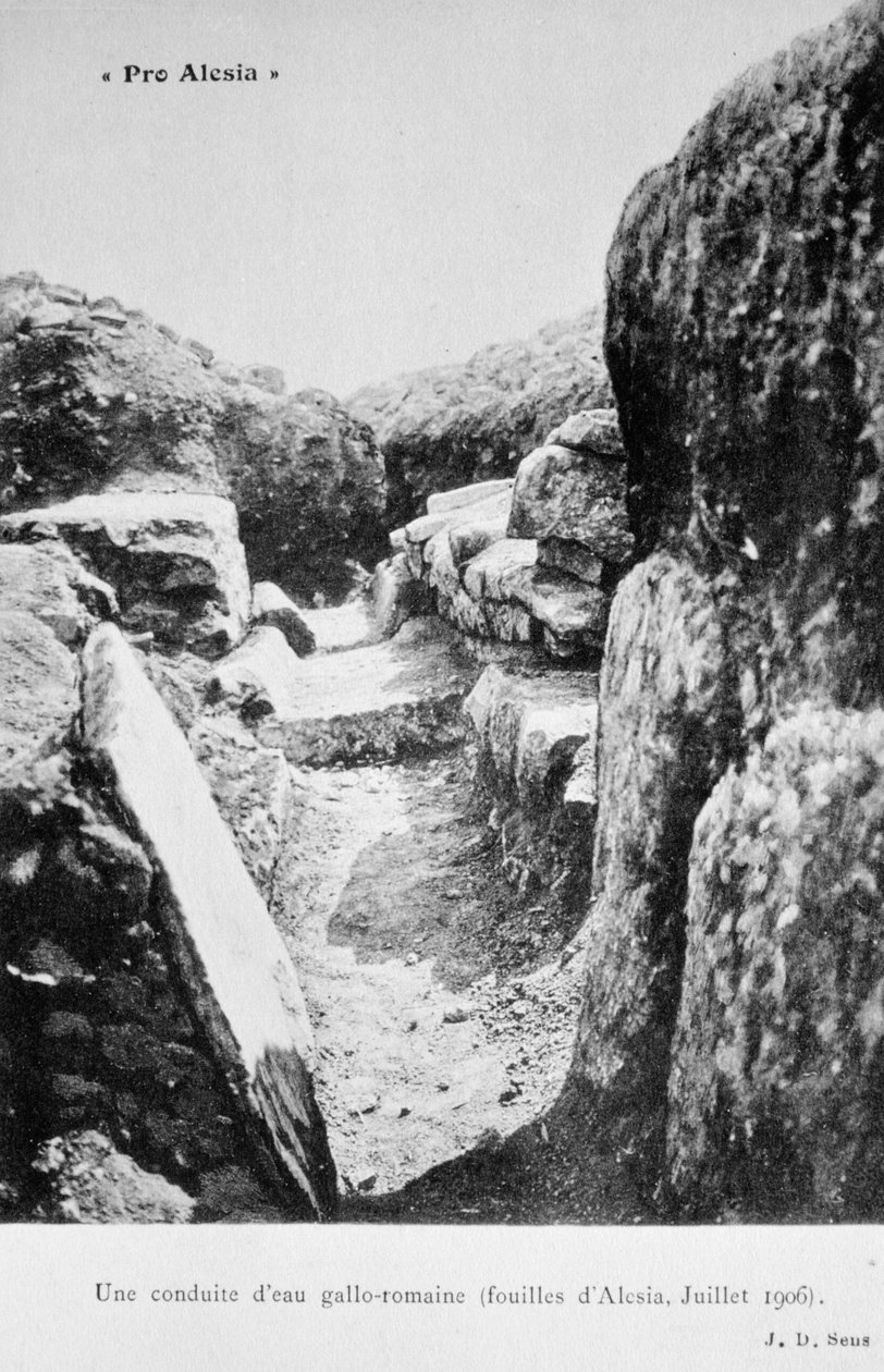 Gallo-roomalainen vesiputki, Alesian kaivaukset, heinäkuu 1906 tekijältä Unbekannt