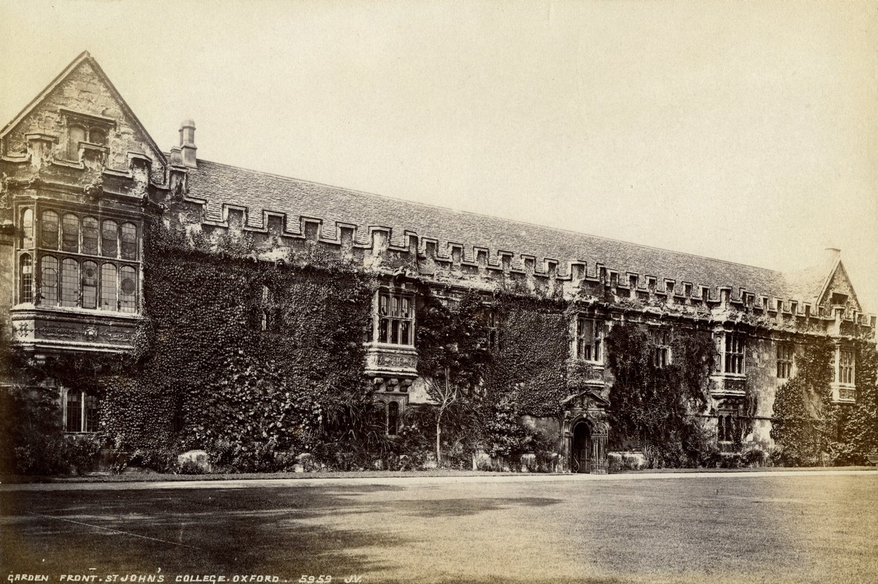 Puutarhan edessä, St Johns College, Oxford, Oxfordshire, 1800-luvun loppu tai 1900-luvun alku tekijältä Unbekannt