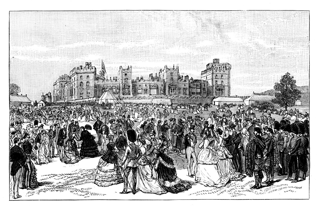 Puutarhajuhlat Windsorin linnassa 1800-luvulla tekijältä Unbekannt