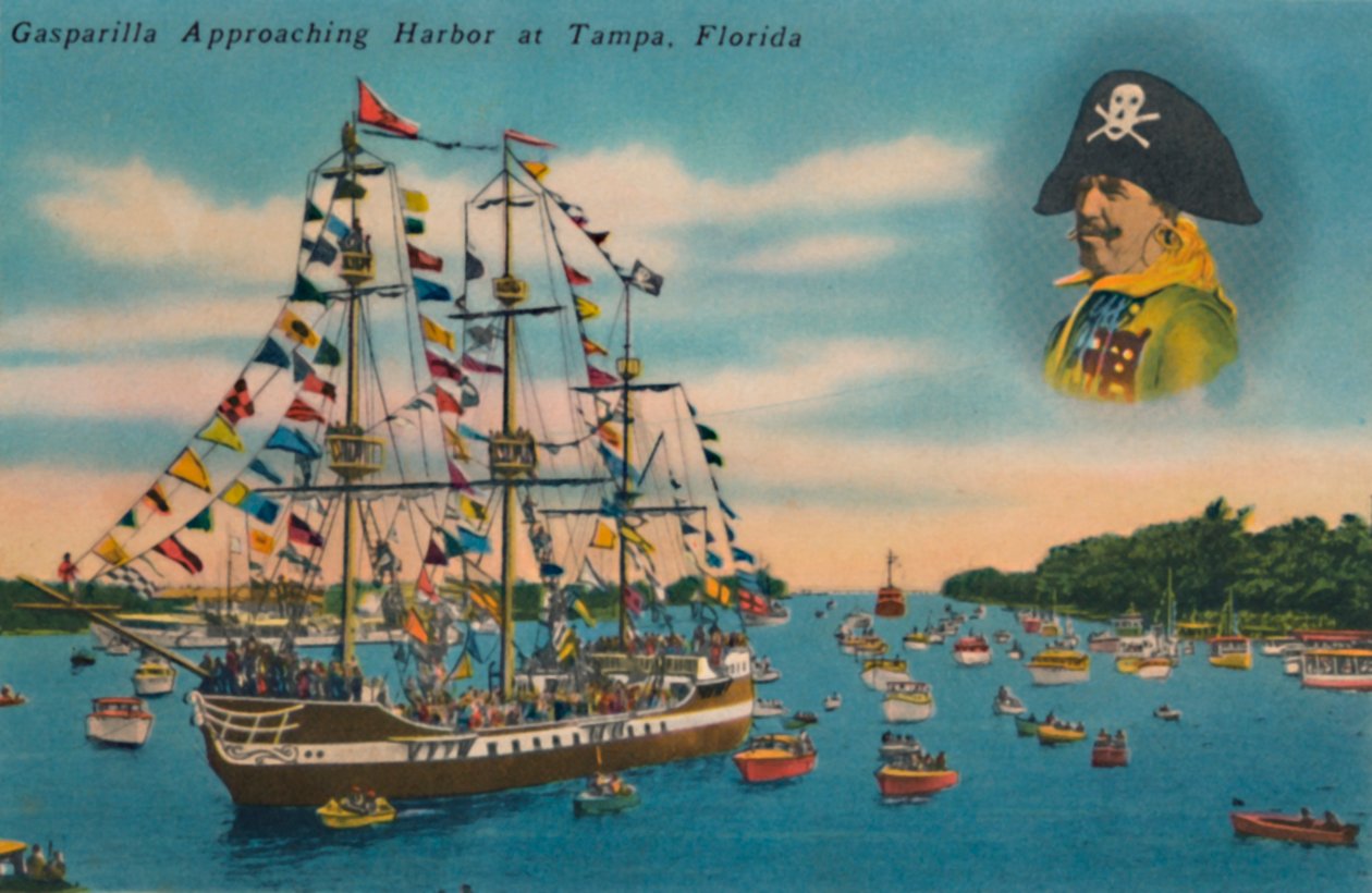Gasparilla Apporoaching Harbor Tampassa, Floridassa, 1940-luku tekijältä Unbekannt