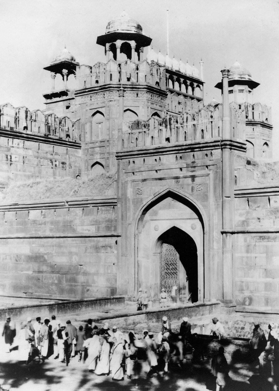 Portti Punaiseen linnoitukseen, Delhi, Intia, 1800-luvun loppu tai 1900-luvun alku tekijältä Unbekannt