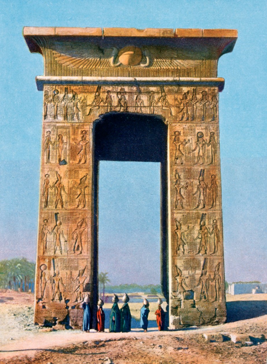 Portti Karnakin temppelikompleksiin, Luxor, Egypti, 1900-luku tekijältä Unbekannt