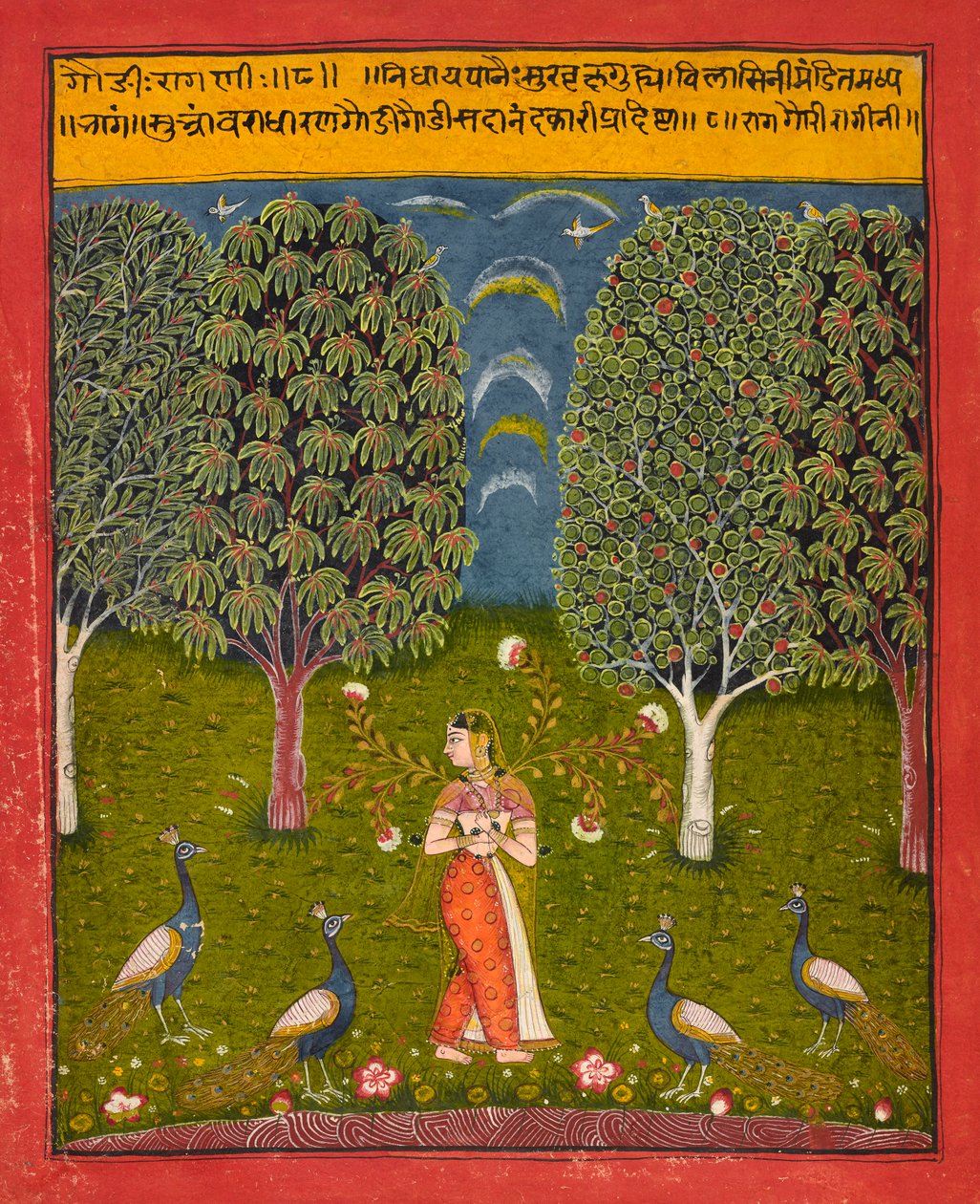 Gauri Ragini, folio Ragamalasta, n. 1650. tekijältä Unbekannt