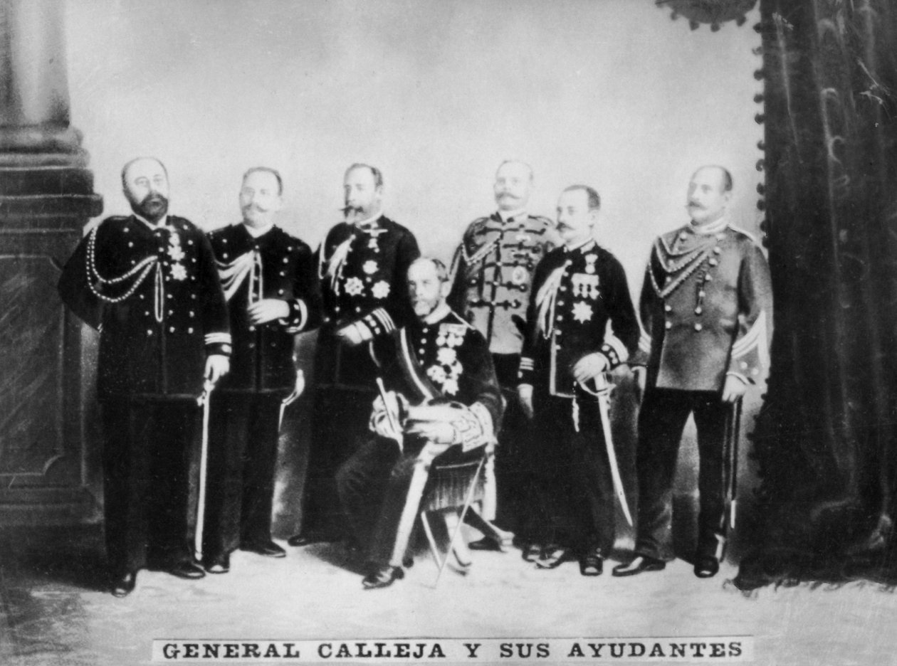 Kenraali Calleja ja hänen esikuntansa, 1910 tekijältä Unbekannt