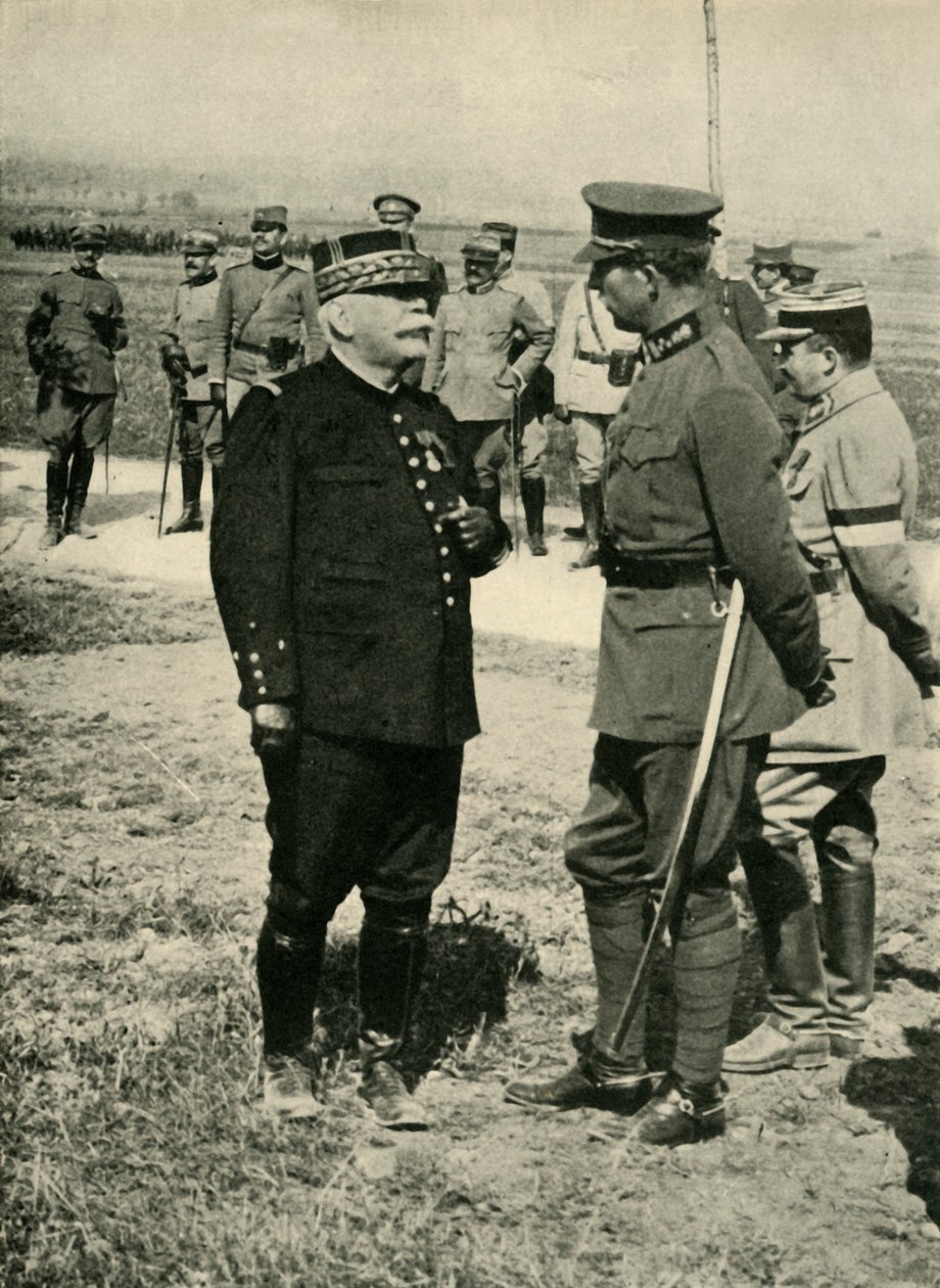 Kenraali Joseph Joffre ja kuningas Albert I, Ensimmäinen maailmansota, c1915, c1920. tekijältä Unbekannt