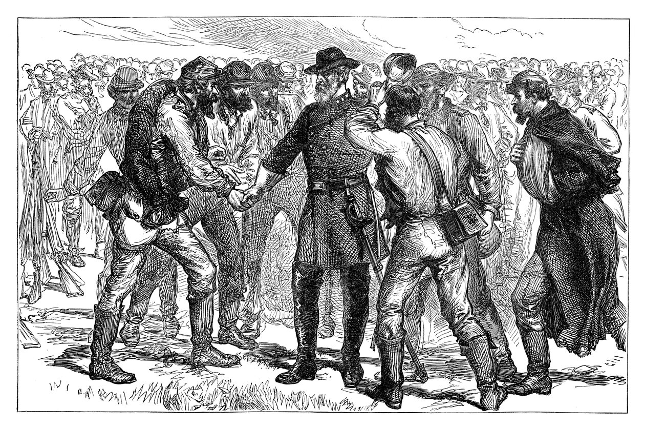 Kenraali Lee jättää hyvästit sotilailleen, 1865 1800-luvun loppu tekijältä Unbekannt