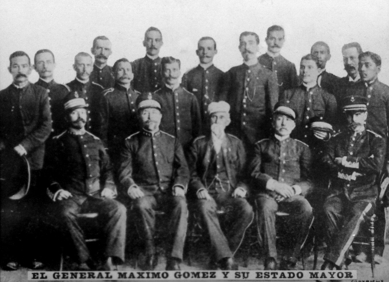 Kenraali Maximo Gomez ja hänen vanhemmat upseerinsa, 1897, 1920-luvut tekijältä Unbekannt