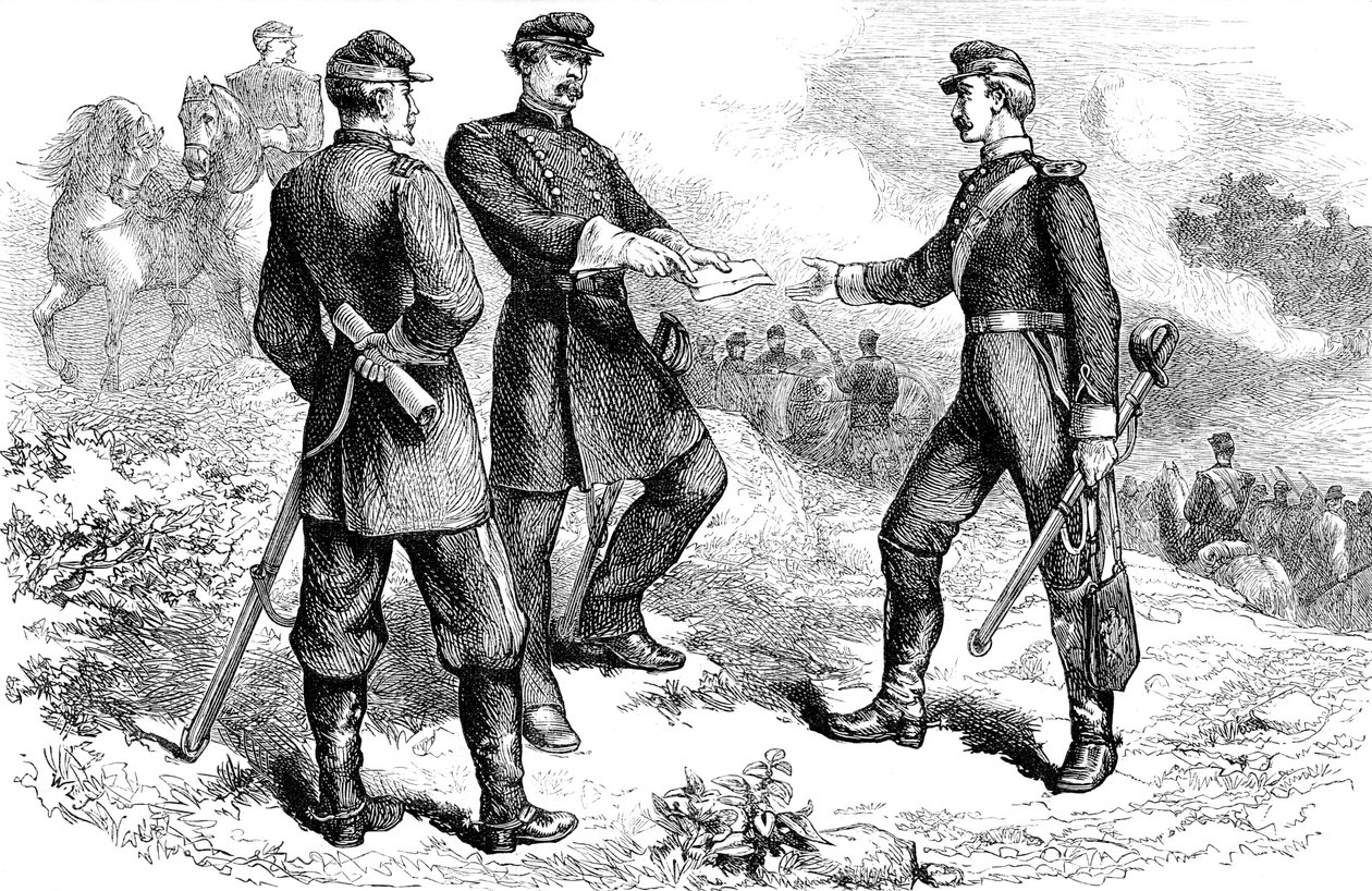 Kenraali McClellan Antietamin taistelussa, Amerikan sisällissota, 1862 c1880 tekijältä Unbekannt