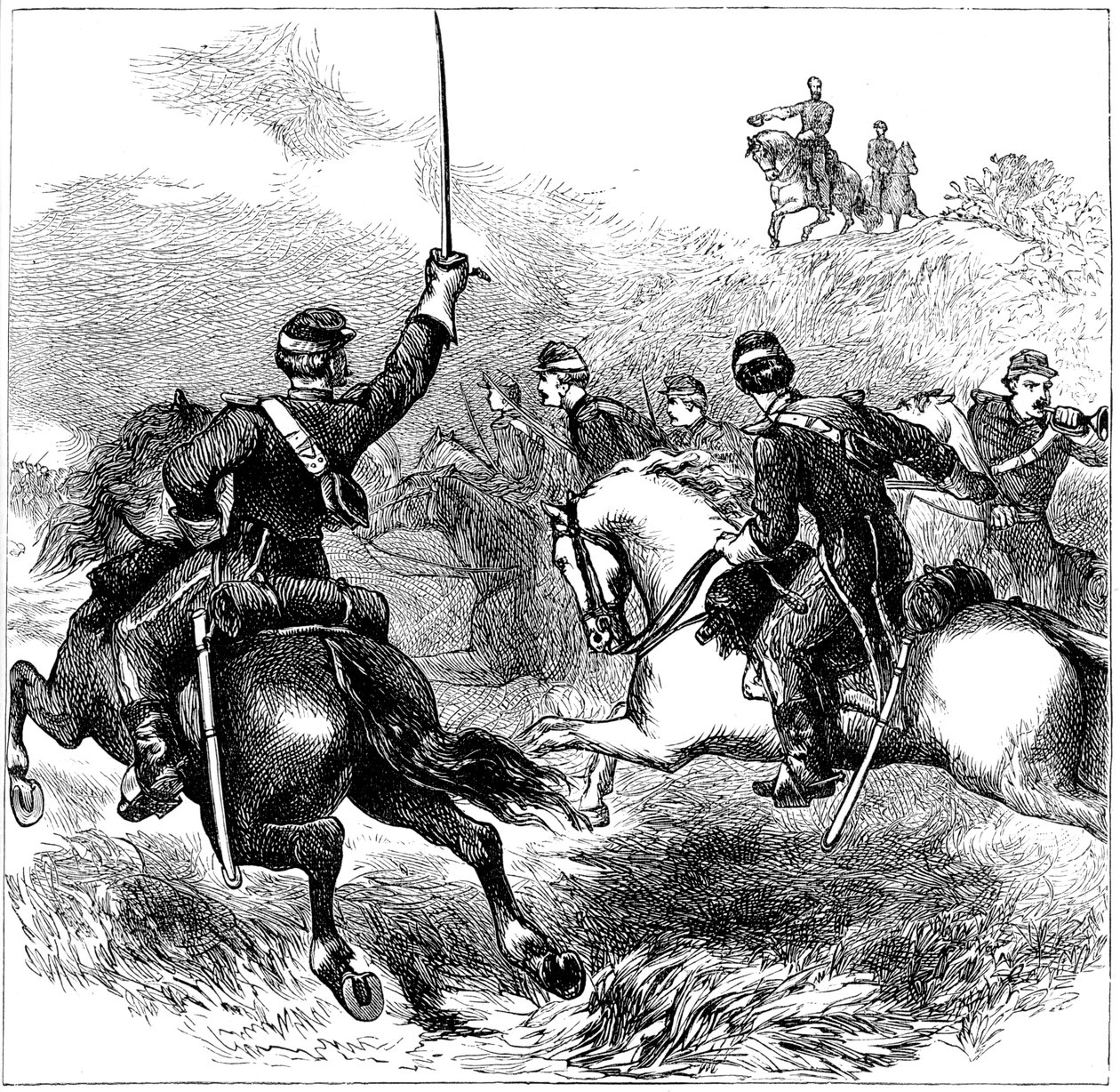 Kenraali Sheridan Cedar Creekissä, Virginiassa, Amerikan sisällissota, 1864 c1880 tekijältä Unbekannt