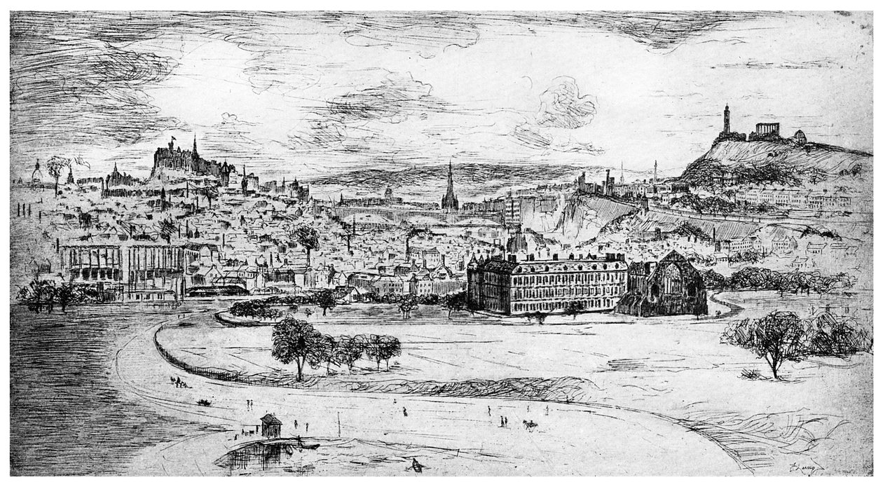 Yleinen näkymä Edinburghista, Arthurs Seatista, 1900 tekijältä Unbekannt